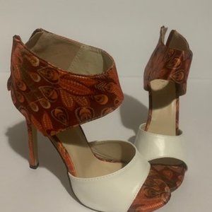 White and Orange Sandal